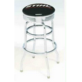 Double Chrome Ring Bar Stool W/ Seat Logo